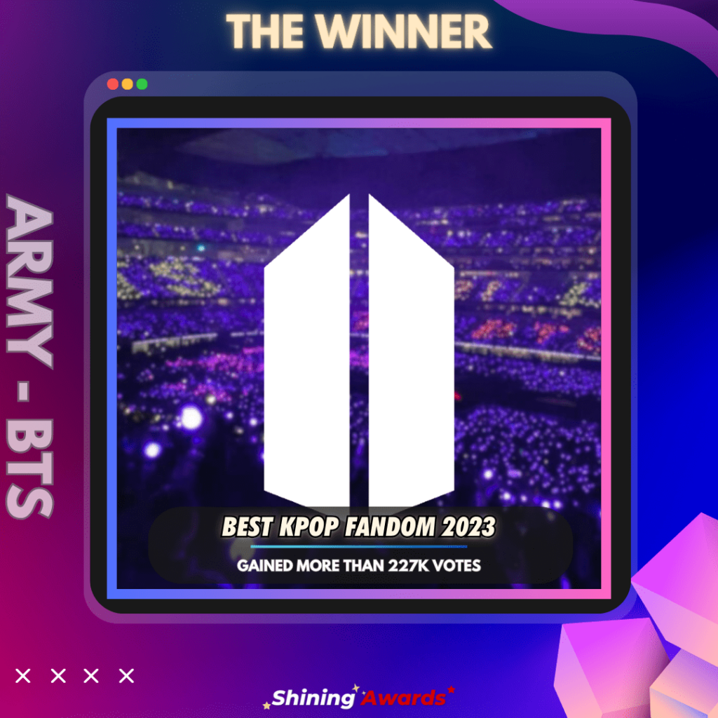 Best Kpop Fandom 2023 27 BTS ARMY Winner of Best Kpop Fandom 2023 Shining Awards