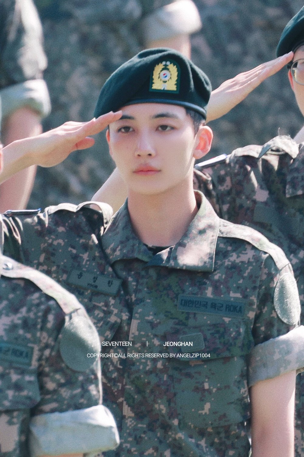 Seventeen's Jeonghan Captivates with His Looks at New Recruit Training Graduation Ceremony 4 Jeonghan ceremony image 2