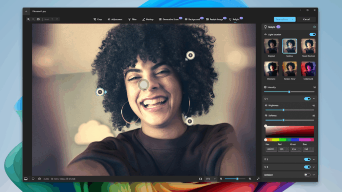 AI-Driven Relighting and Search Features Released in Microsoft Photos