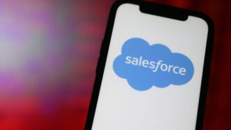 Salesforce logo on smartphone screen