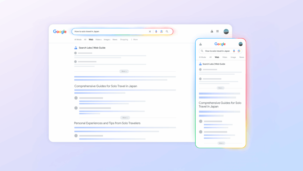 Experimental Search Results Page Organized by AI