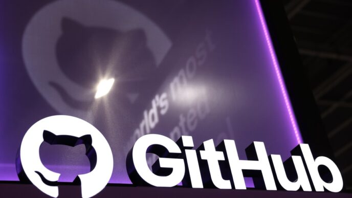 GitHub Inc. signage during the Singapore FinTech Festival