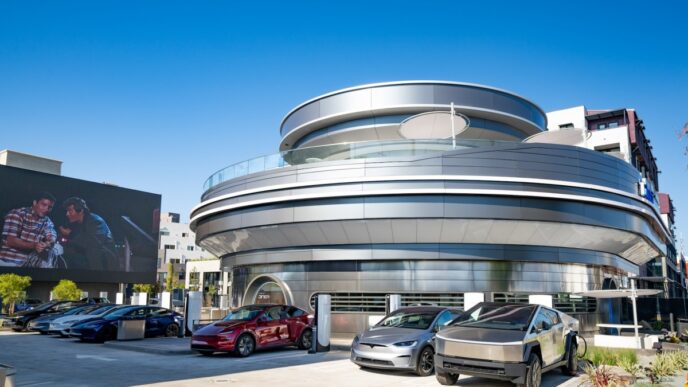 Tesla's Vintage-Futuristic Diner Launches as Elon Musk Signals Additional Sites