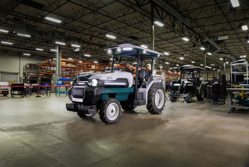 Monarch Tractor's robot tractor in a warehouse