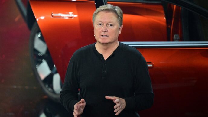 Fisker CEO Henrik Fisker speaks during their inaugural "Product Vision Day" in Huntington Beach, California, on August 3, 2023. (Photo by FREDERIC J. BROWN/AFP via Getty Images)