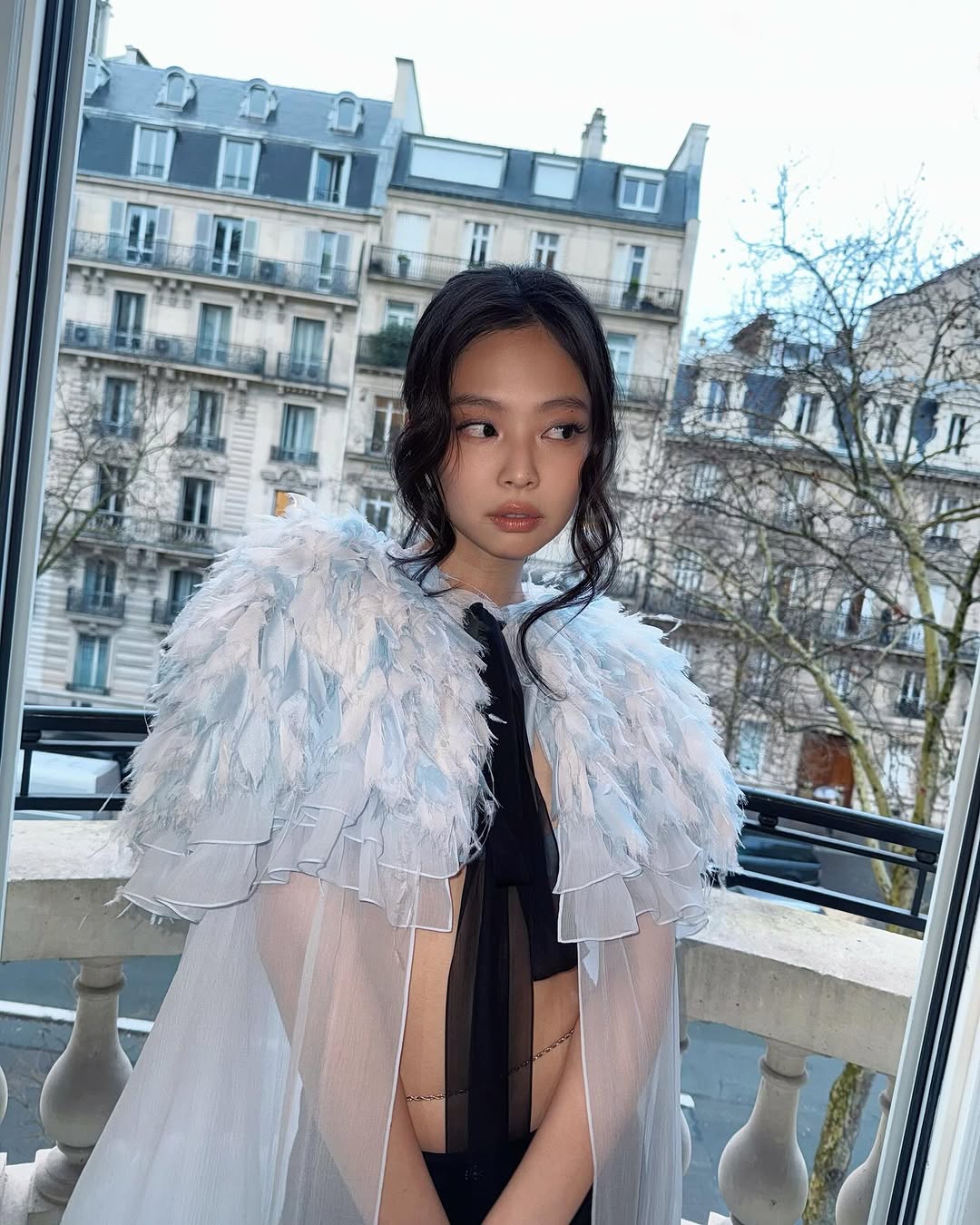 Jennie with Chrome Hearts necklace