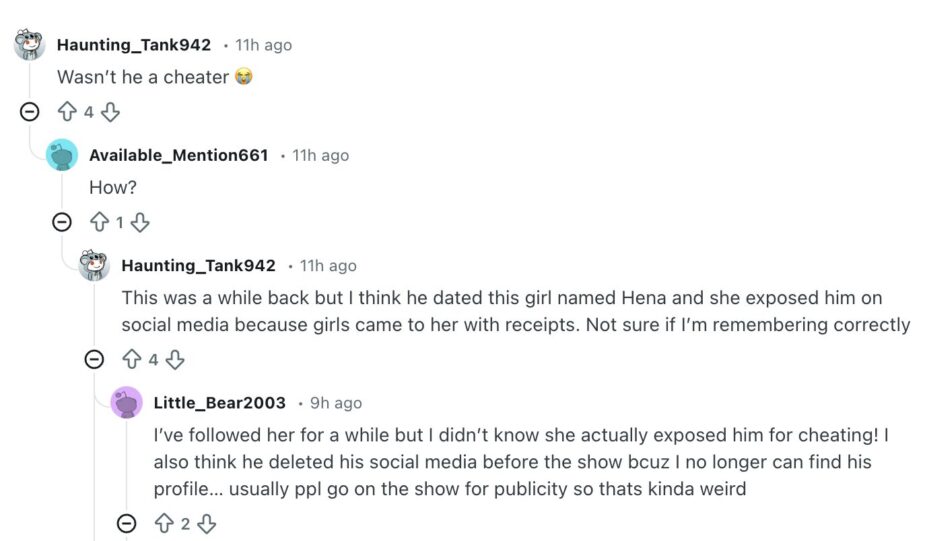 “Male Contestant From Single’s Inferno 5 Faces Cheating Allegations, Responds” 3 Reddit Claims