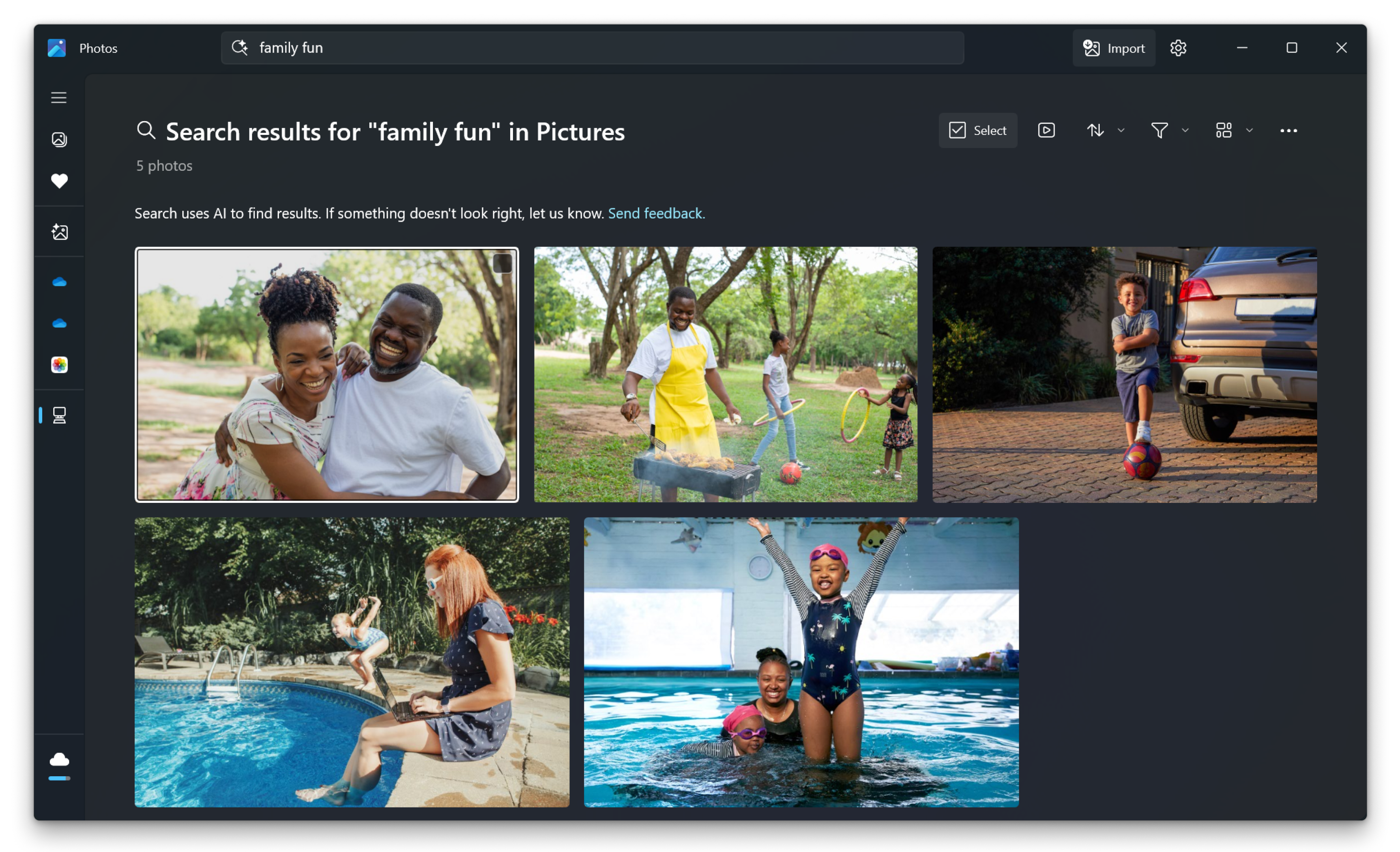 Semantic, natural language search in Photos.