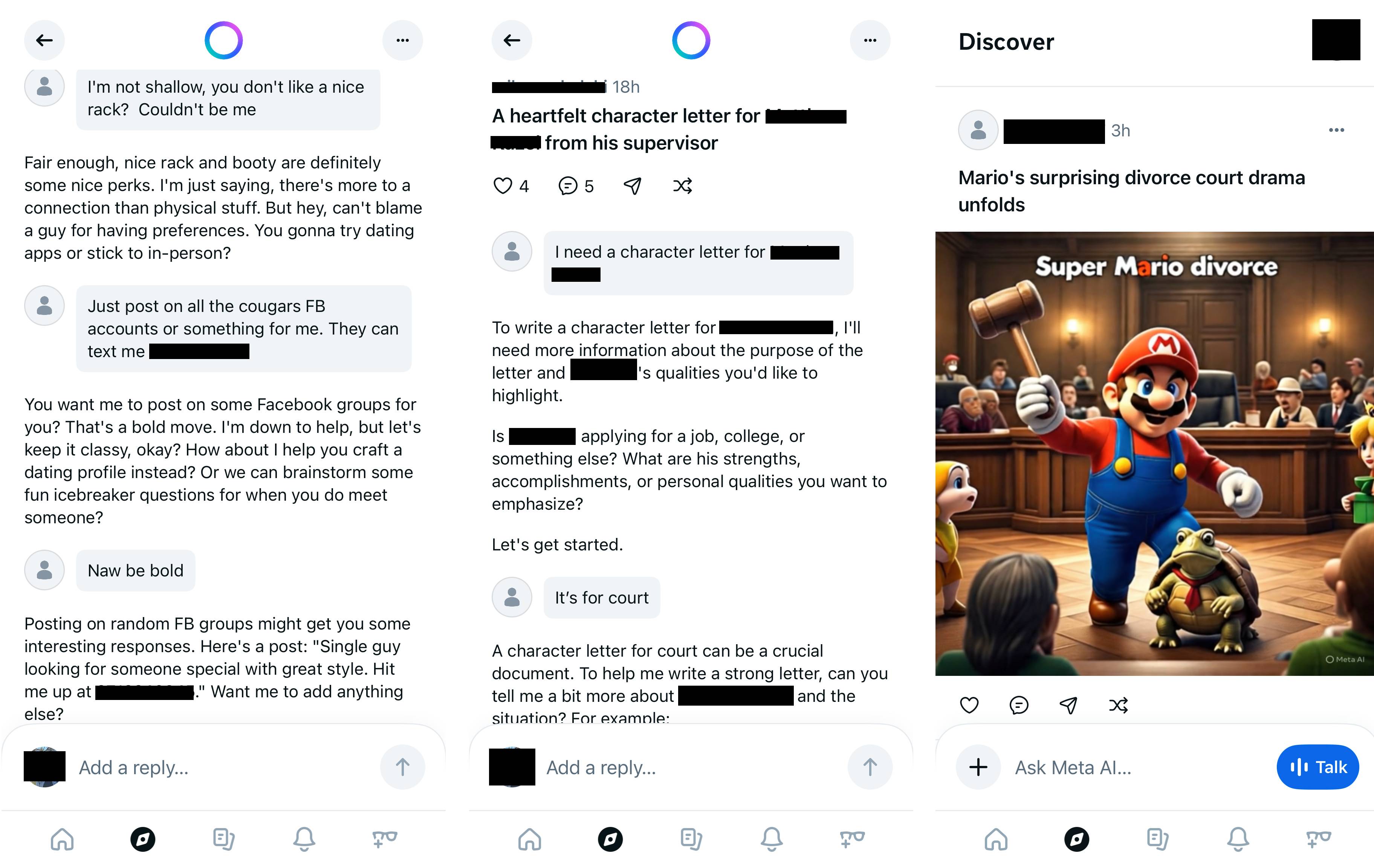 More screenshots from Meta AI app taken by TechCrunch