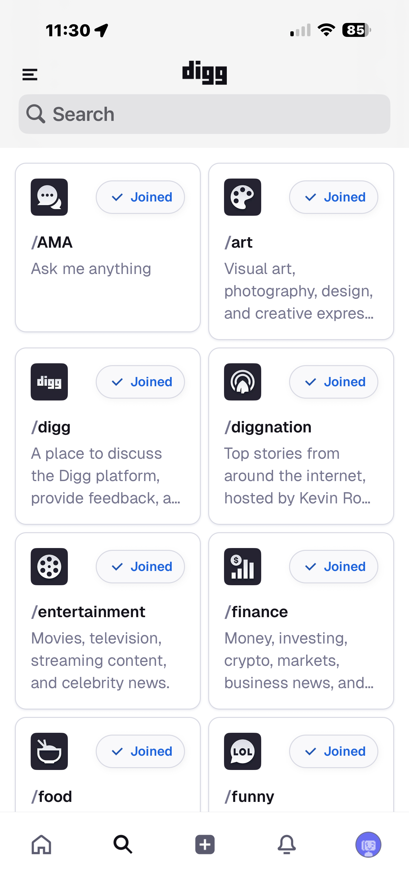 Digg Communities