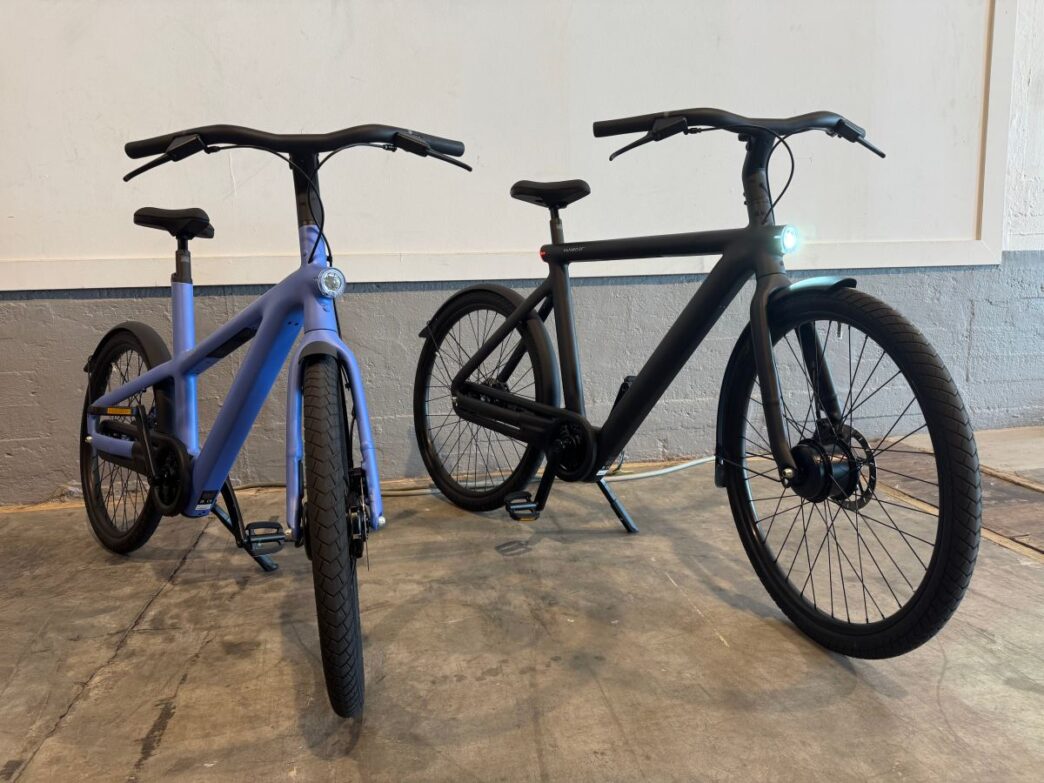 two VanMoof S6 e-bikes