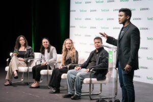 AI Startups Present Their Companies to a Panel of Judges
