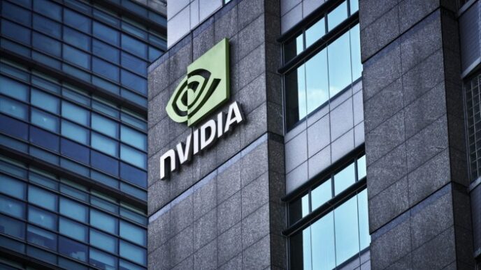 Nvidia logo on office in Taipei