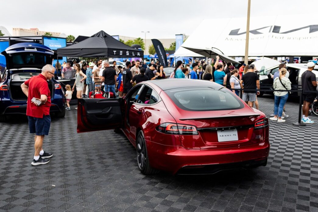 A Tesla Model S at the Electrify Expo in Orlando, Florida