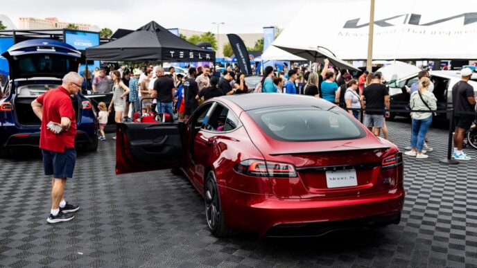A Tesla Model S at the Electrify Expo in Orlando, Florida
