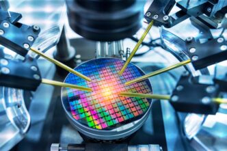 Crystal transistor testing on semiconductor wafers