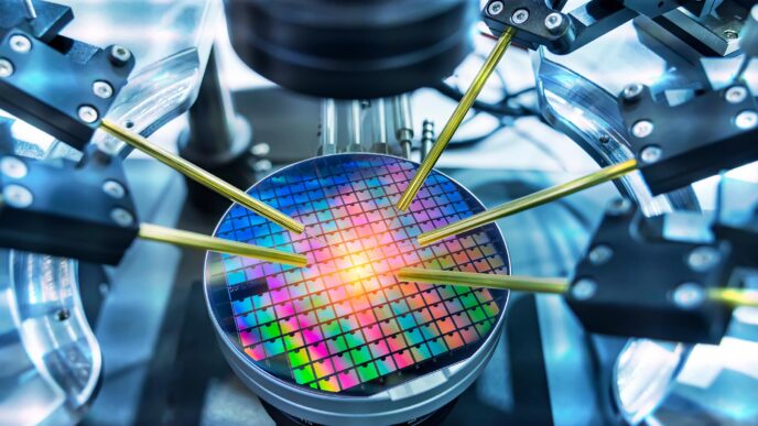 Crystal transistor testing on semiconductor wafers