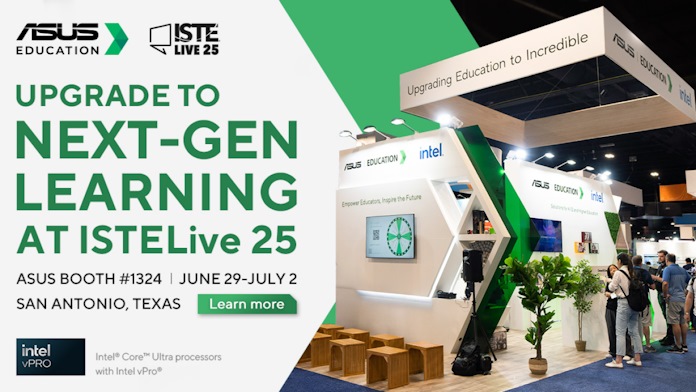 A banner for the ASUS booth at ISTE 2025