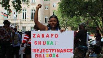 Photo of one of the finance bill protesters.