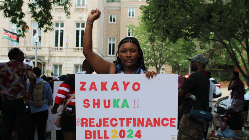Photo of one of the finance bill protesters.