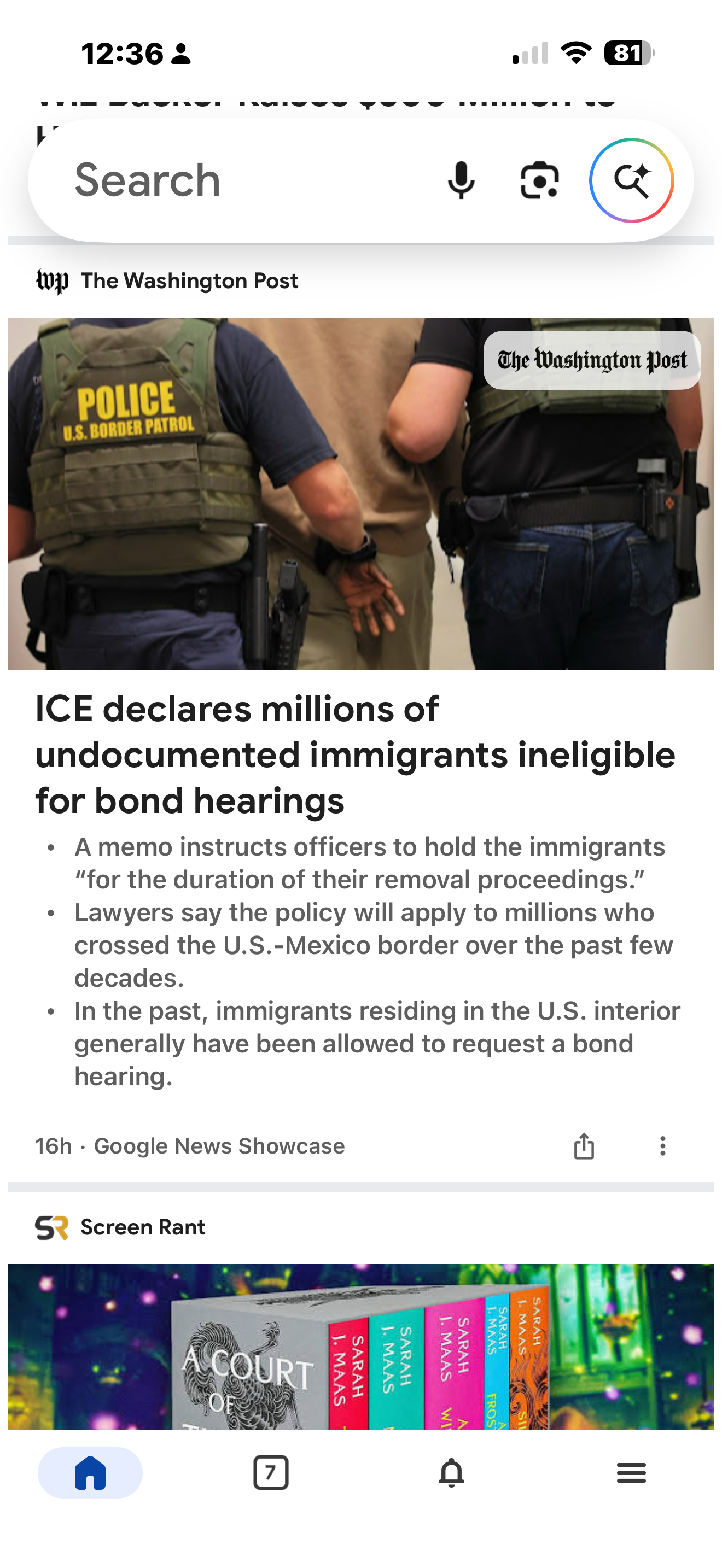 Google bullet points and grouped news in Discover