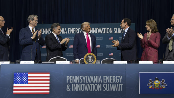 President Donald Trump participates in the Inaugural Pennsylvania Energy and Innovation Summit at Cohon University Center at Carnegie Mellon University, Tuesday, July 15, 2025, in Pittsburgh, Pennsylvania.  (Official White House Photo by Molly Riley)