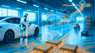 Various forms of Physical AI - This image is an original composition by MarketBeat using licensed and editorial elements. Not for redistribution or reuse.