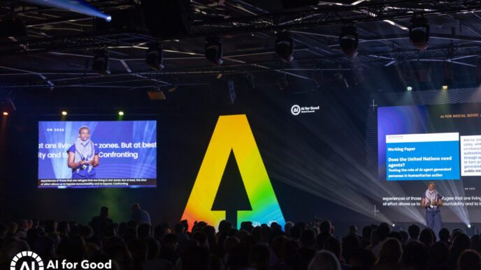 Abeba Birhane gives a keynote speech at the AI for Good Global Summit