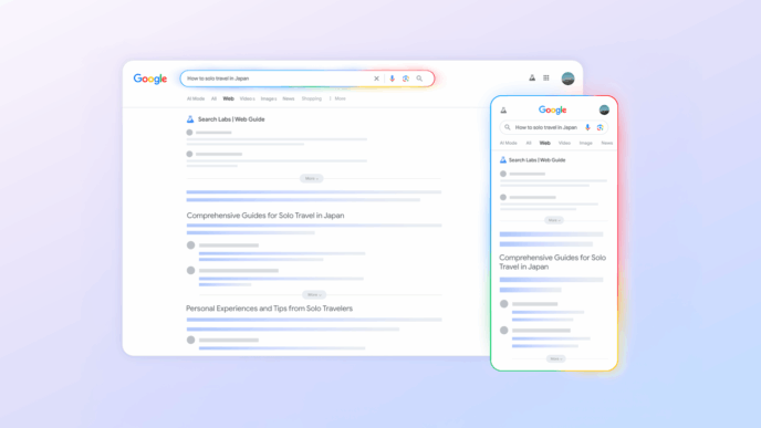 Experimental Search Results Page Organized by AI