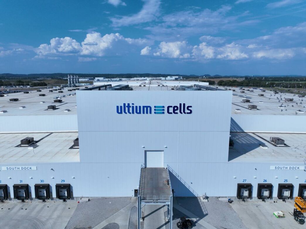 A drone takes a shot of Ultium's Spring Hill factory.