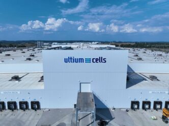 A drone takes a shot of Ultium's Spring Hill factory.