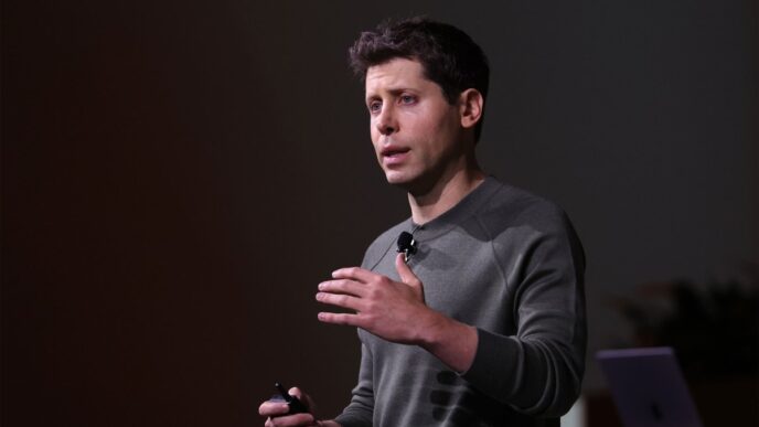 OpenAI CEO Sam Altman speaks during the OpenAI DevDay event on November 06, 2023 in San Francisco, California.