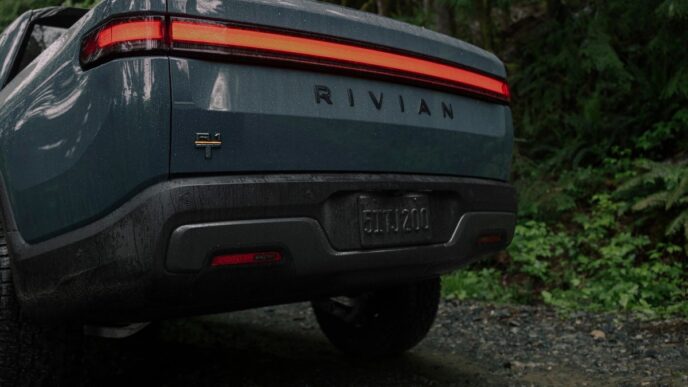 back of Rivian EV